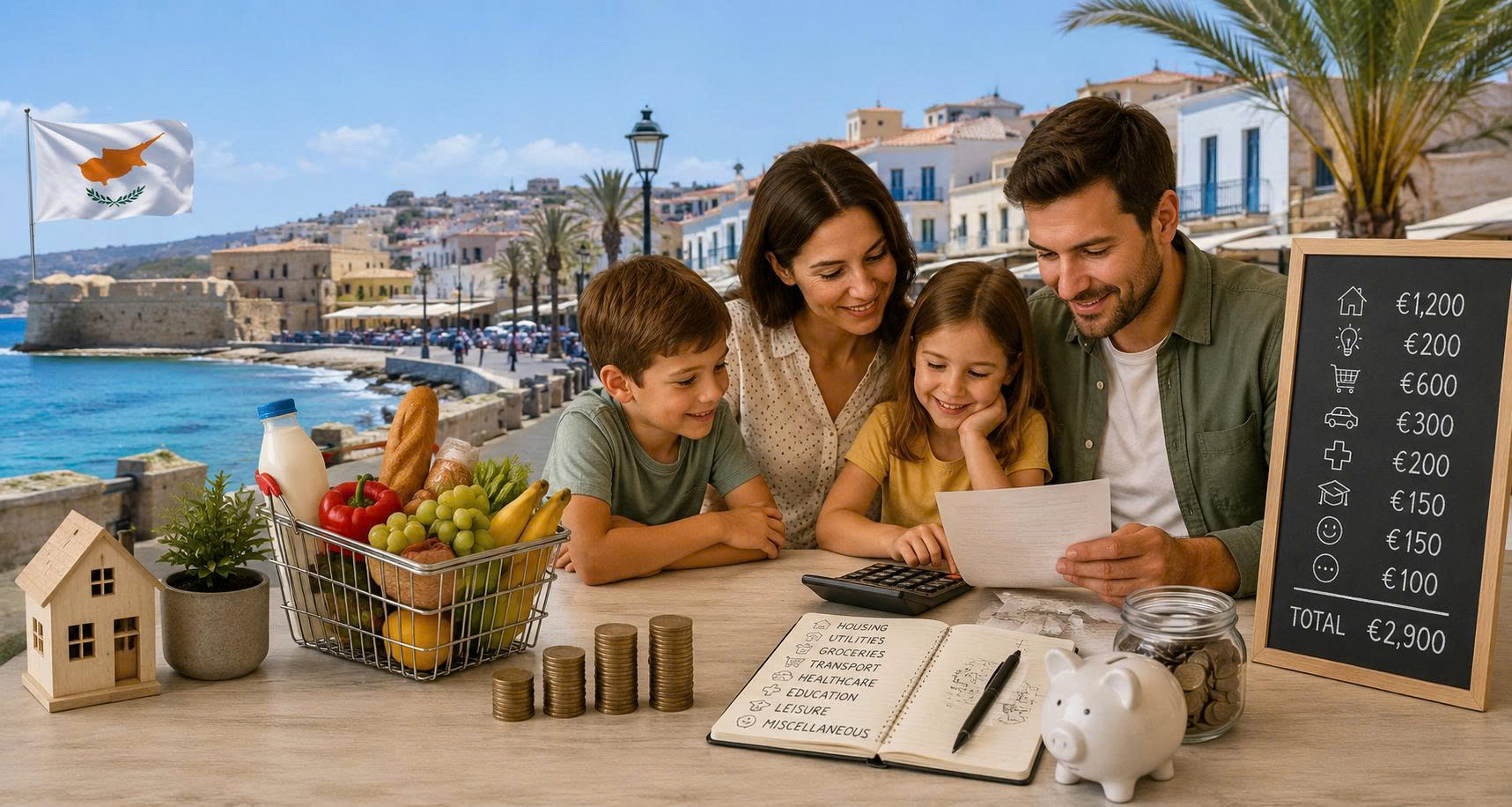 Chi Phí Sinh Hoạt Tại Síp: Gia Đình 4 Người Cần Bao Nhiêu Mỗi Tháng?